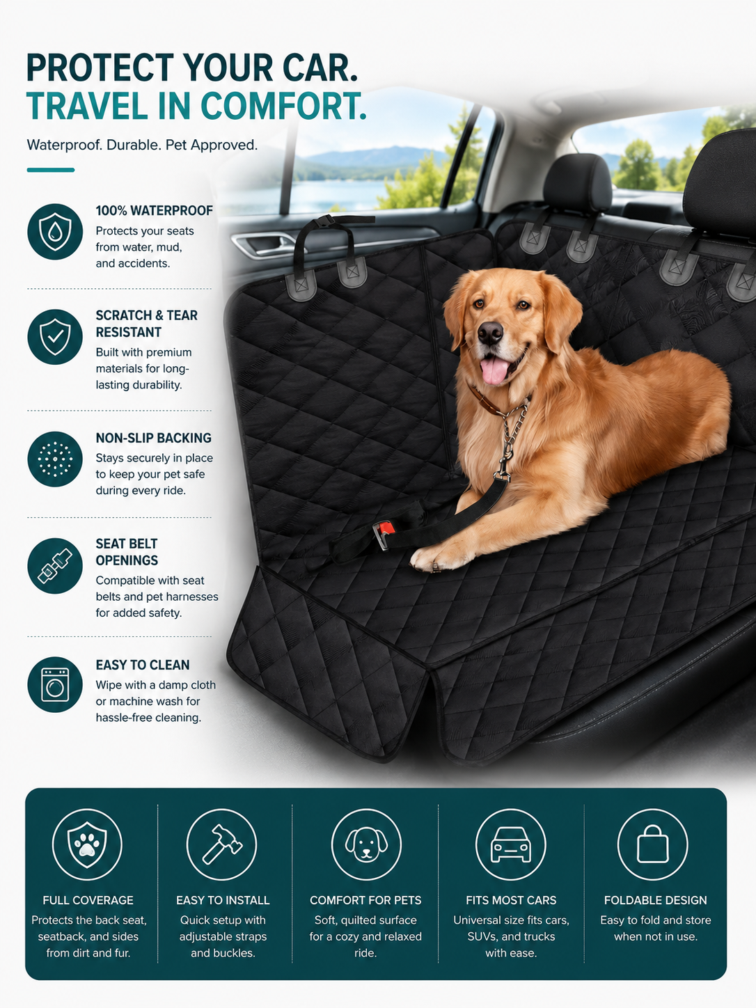 Pet Car Seat Cover Waterproof