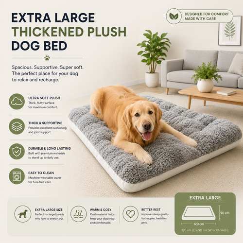 Extra Large Thickened Plush Dog Bed