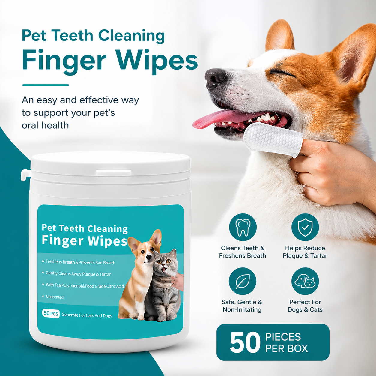 Pet Teeth Cleaning Wipes