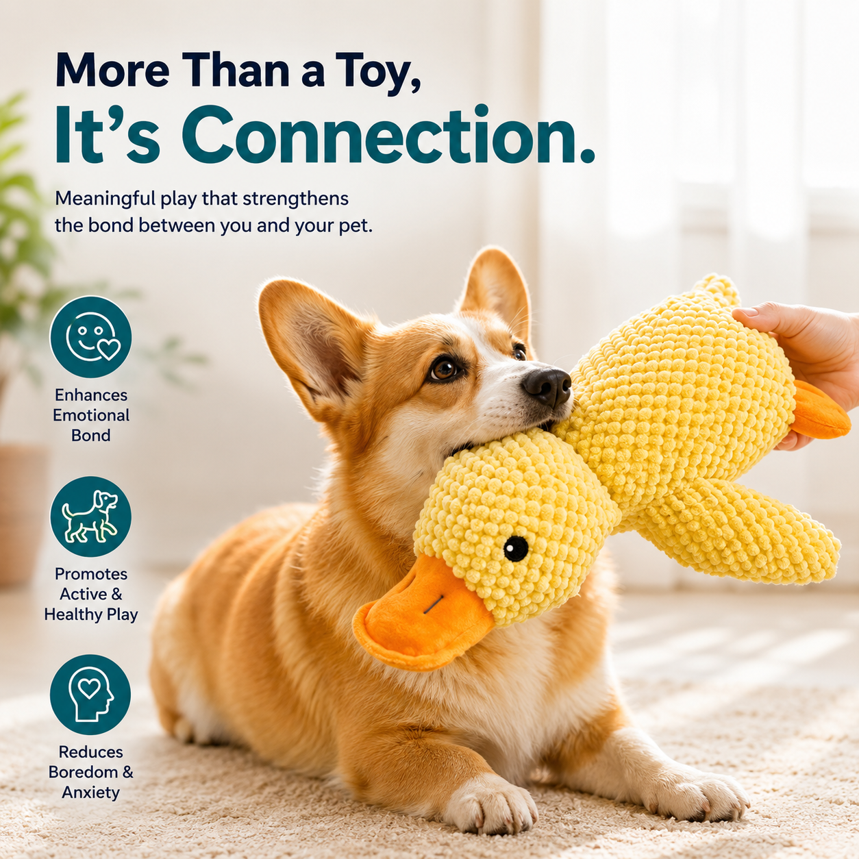 Bite Resistant Chew Toy - Yellow Duck