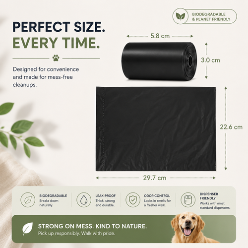 DOG POO BAG DISPOSABLE & BIODEGRADABLE