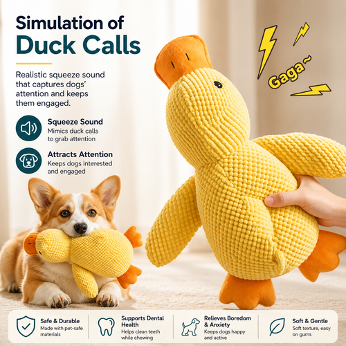 Bite Resistant Chew Toy - Yellow Duck